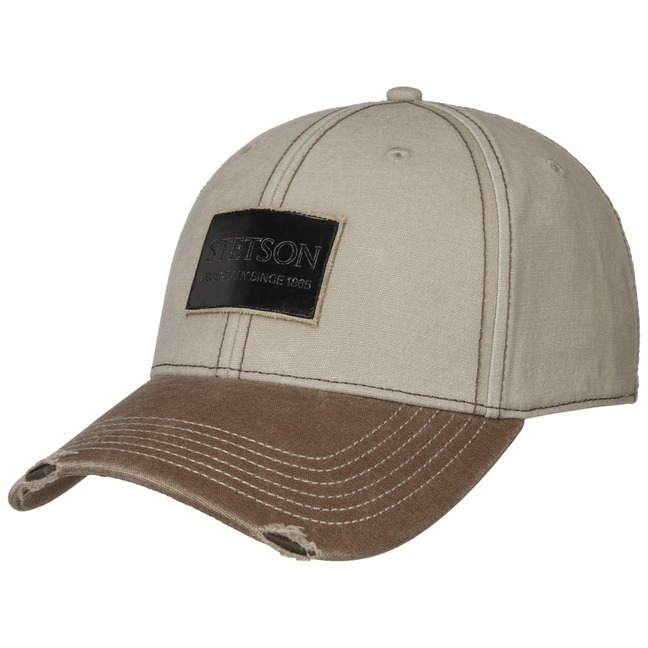 Leather Patch Distressed Peak Basecap By Stetson