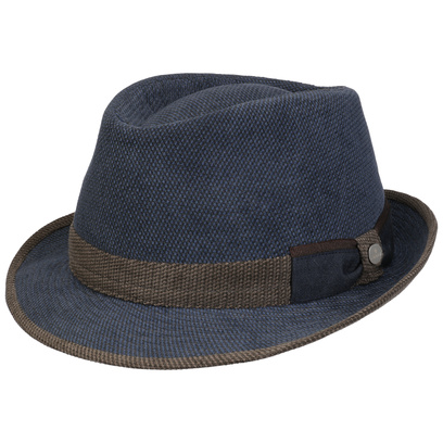 Stetson Pork Pie Hut Aus Toyo Stroh - Blau – Hüte Und Mützen