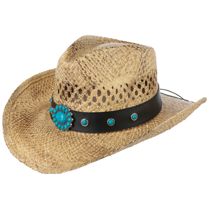 Cowboyhut Für Damen Braun - Western Strohhut Für Festival Und Strand